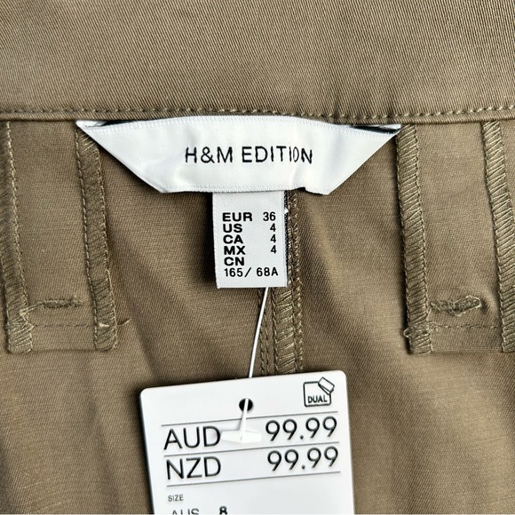 H&M EDITION Women’s Utility Wrap Skirt Dark Khaki Green Oversized Belt Pocket‎ 4 - Picture 13 of 15